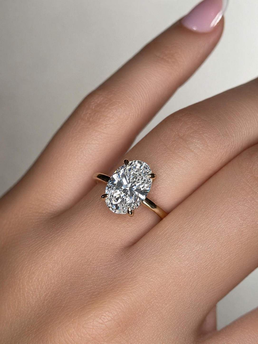 2.65 Carat Oval Cut Hidden Halo Solitaire Ring